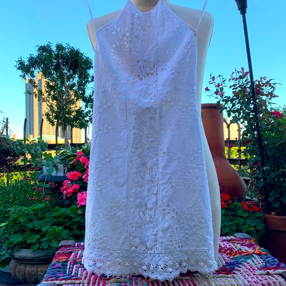 NWOT ZARA TRAFALUC CROCHET OPEN BACK DRESS